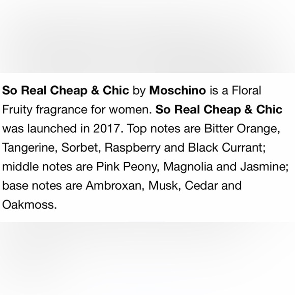 So Real EDT by Cheap and Chic Moschino mini sample bottle - Picture 5 of 5